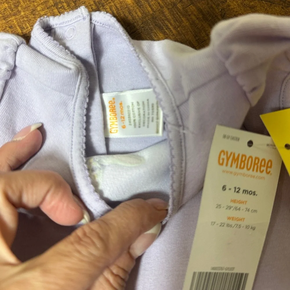 NWT Gymboree 6-12 months Purple‎ Bunny Pansy Bodysuit, Snappy Dresser, Easter